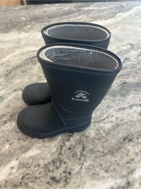 Kamik Kids Black Waterproof Rain Boots toddler 7